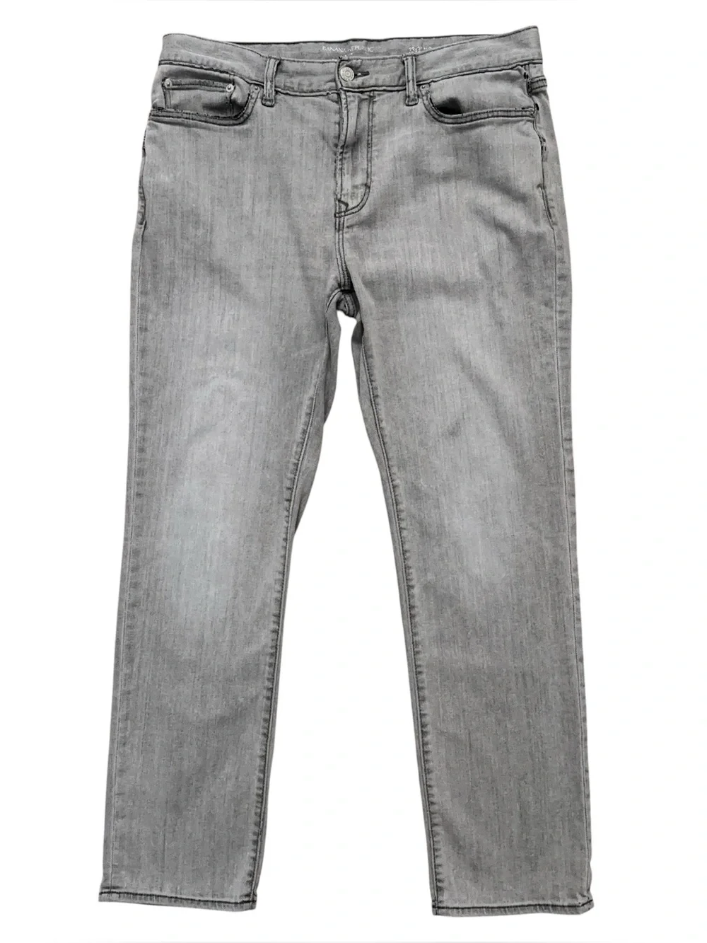 Banana Republic Travel Jeans Mens Size 33x30 Slim Fit Stretch Lyocell Rayon Gray